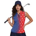thumbnail image 6 of HUIACONG American Flag Star Pattern Soft Women's Sleeveless Golf Shirts, Breathable V Neck Workout Tank Tops for Sports Tennis Outdoor, 6 of 7