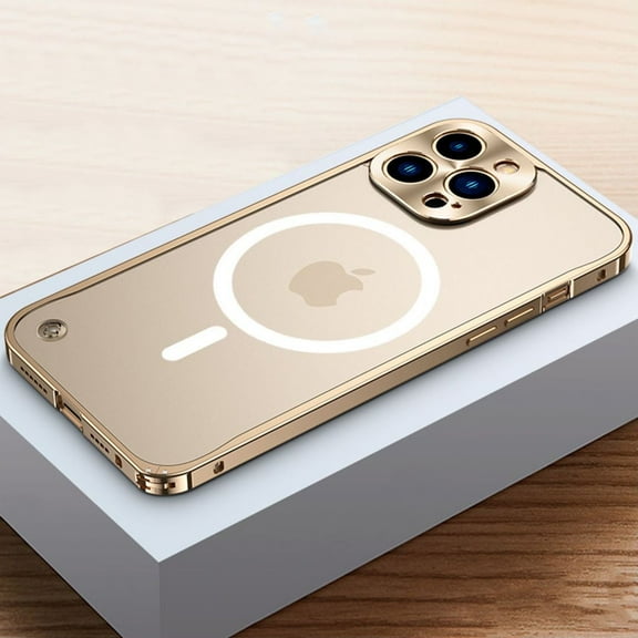 iPhone 15 Pro Max Magnetic MagSafe Case Translucent Matte Slim Shockproof Bumper Cover-Gold