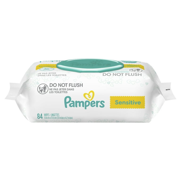 Pampers Baby Wipes Sensitive Perfume Free 1x Pop-Top Pack 84 Count