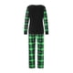 thumbnail image 4 of Pijamas familiares navideños a juego, camiseta de manga larga con estampado de dinosaurios de dibujos animados y pantalones a cuadros. Ropa de dormir y estar por casa., 4 of 10