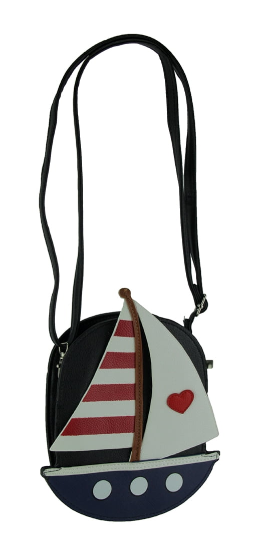 red white blue purse