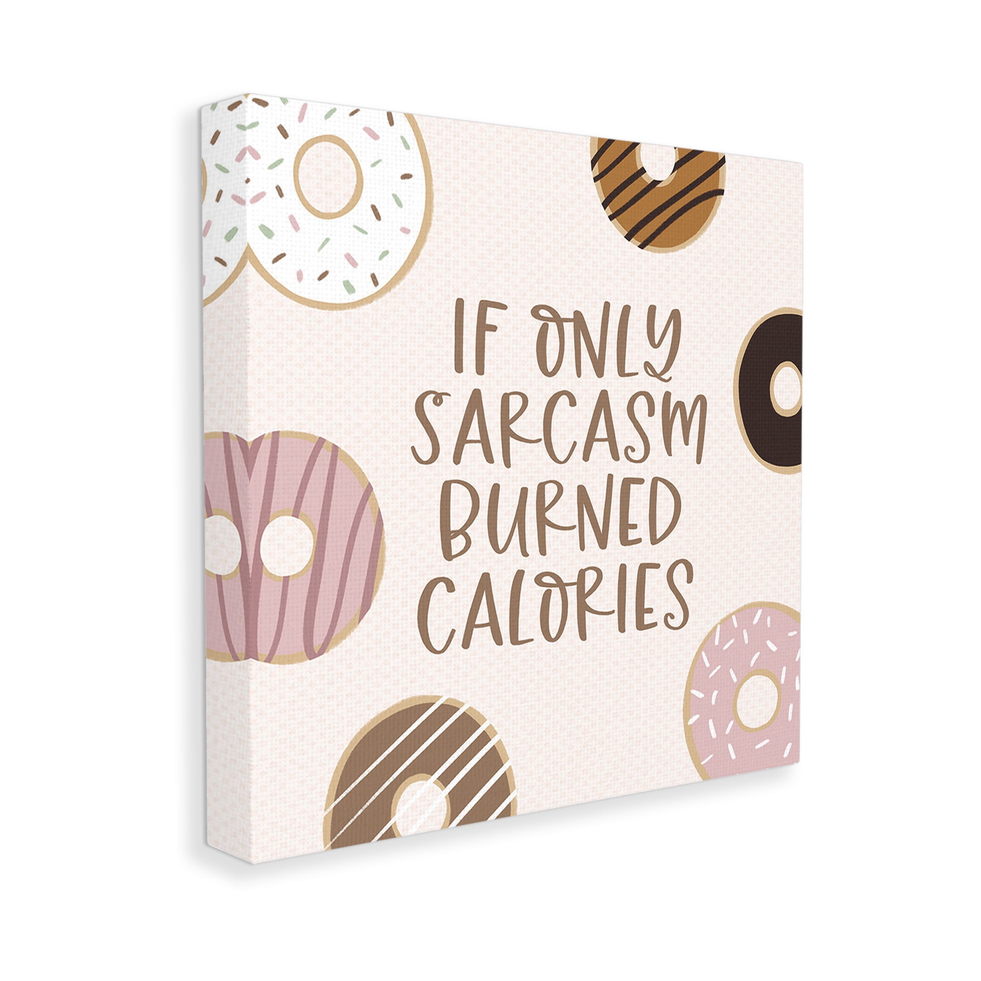Stupell Industries Sassy Sarcasm Burning Calories Food & Beverage Painting Gallery Wrapped Canvas Art Print Wall Art, 24 x 24