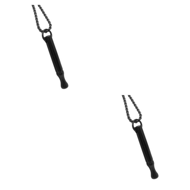 Justharion Personnalisé Collier de Respiration Pleine Conscience en Acier Inoxydable Personnaliser Noir 2Set