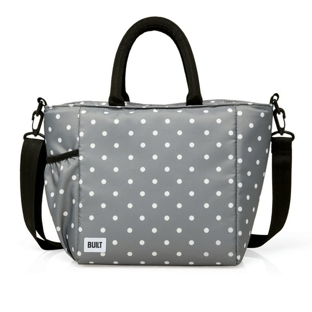 Built I Love Lunch Insulated Lunch Bag in Grey with White Dots