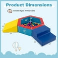 thumbnail image 3 of Costway 3 PCS Baby Foam Climbing Blocks with Ball Pit Triangle Stair 100 Ocean Balls Multicolor, 3 of 10