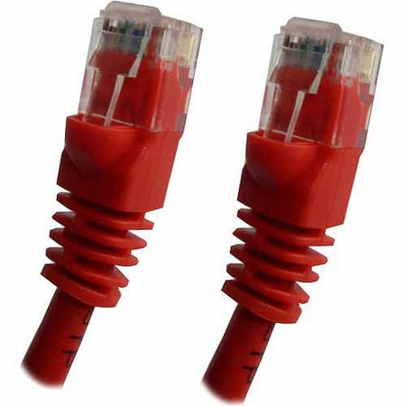 Professional Cable 10' Gigabit Ethernet Cable Molded Boots, Red