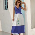 thumbnail image 5 of El Salvador Flags Dress Fashion Boho Beach Long Dresses Female Party Printed Maxi Dress, 5 of 9