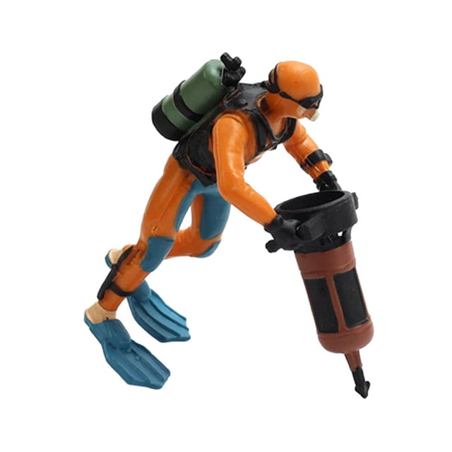 Acuario Diver Fish Tank Adornos Flotante Paisaje Decoración Naranja Hugtrwg Para estrenar
