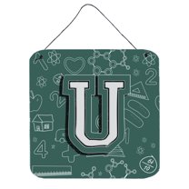 Carolines Treasures CJ2010-UDS66 Letter U Back to School Initial Wall or Door Hanging Prints 6HX6W multicolor