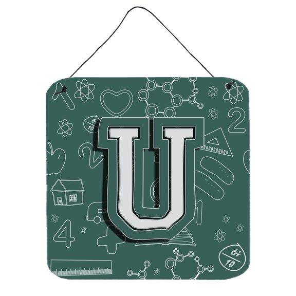 Carolines Treasures CJ2010-UDS66 Letter U Back to School Initial Wall or Door Hanging Prints 6HX6W multicolor