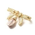 thumbnail image 2 of Bowknot Brass Micro Pave Cubic Zirconia Brooches for Women with Natural Pearl Bead Real 14K golden Plated 42x57mm, 2 of 2