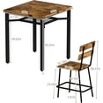thumbnail image 2 of MIERES Counter Height Dining Set for 3 Piece,Small Kitchen Table Set with Storage Shelf, Farmhouse Bar Table Set for Small Spaces, Dining Room, Kitchen, Rustic Brown, 2 of 9