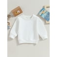 thumbnail image 2 of Bagilaanoe Toddler Baby Girl Boy Casual Sweatshirt Long Sleeve Solid Color Pullover 6M 12M 18M 24M 3T Kids Fall Loose Tee Tops, 2 of 8