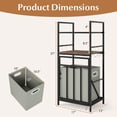 thumbnail image 3 of Gymax 2-Tier Laundry Hamper w/Tilt-out BasketLaundry Sorter w/4 Hooks & Removable Bag, 3 of 10