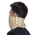 thumbnail image 2 of Neck Gaiter Face Mask Men Women Yellow Blue Pastel Stripe Seamless Bandana Face Cover Scarf Mask Balaclava Headband, 2 of 7