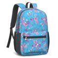 thumbnail image 2 of Butterfly and Floral Pink Pattern 17" Waterproof Oxford School Backpacks for Teens, S-Shape Padded Straps, for School, Travel, Hiking, Camping, 2 of 5
