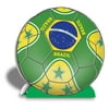 Club Pack of 12 Green and Yellow 3-D "Brasil" Soccer Ball Centerpieces 10"