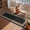 thumbnail image 3 of Nanan Scalloped Runner Rug 2'x6' Edge Jute Rug, Washable Non Slip Low Pile Indoor Outdoor Rug Farmhouse Carpet for Living Room Dining Room Patio Entryway, Black Coffee, 3 of 7