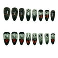 thumbnail image 2 of Yoyauz 24PCS Almond Shaped Nail, Fake Nail, Black Bat Rose Design, Charming Acrylic Nail, Halloween Suitable For Girls And Ladies, 2 of 6