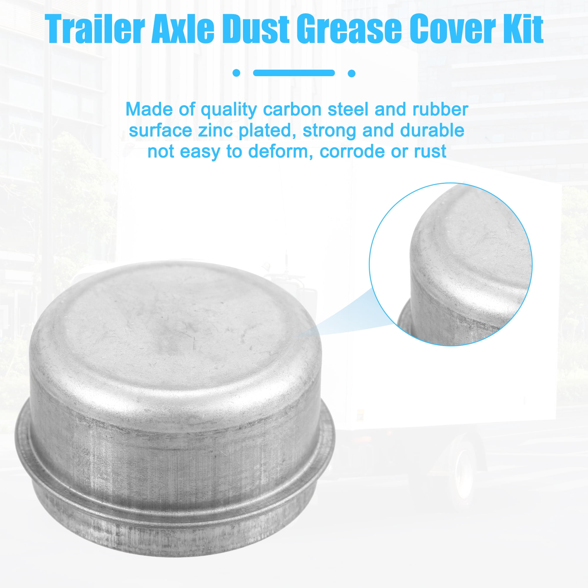 Unique Bargains 4pcs Trailer Axle Dust Cap Cup Grease Cover for Dexter EZ Lube 4x1.98"