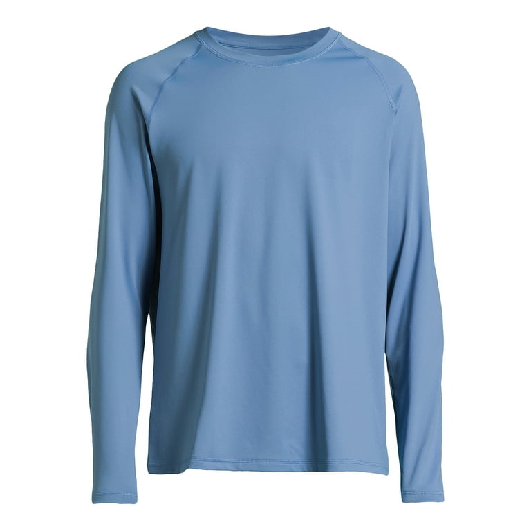 George Mens & Big Mens Long Sleeve Sun Shirt with Upf50+, Sizes S-3xl, Men's, Blue