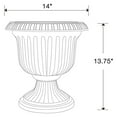 QuellQuest 14 Inch Large Outdoor Home Lightweight Plastic Utopian Urn