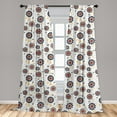 thumbnail image 5 of Ambesonne Bee Curtains, Sunflowers and Funny Bees, Pair of 28"x84", Dark Blue Ruby Mustard, 5 of 5