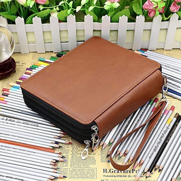 Estuche multifuncional para lápices de PU con 120 bolígrafos de colores