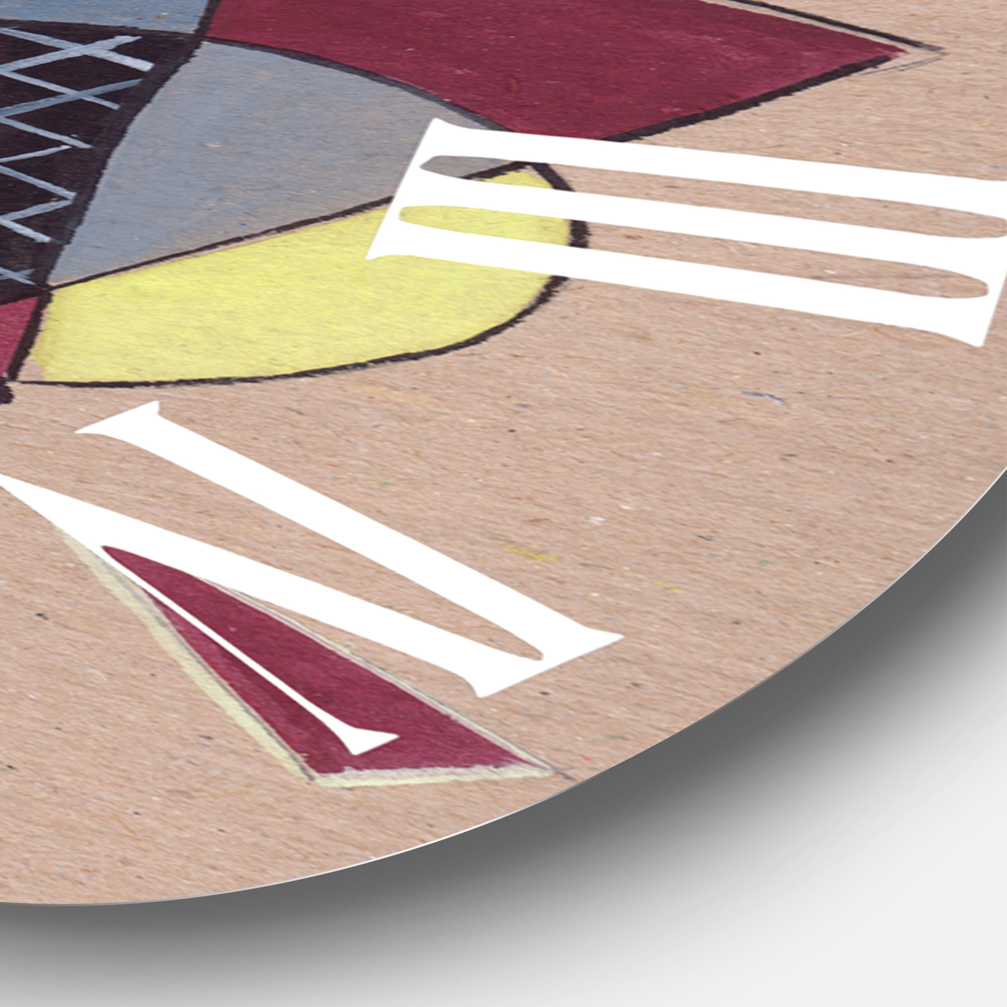 Designart 'Colored Geometric Abstract Compositions Iv' Modern Wall Clock