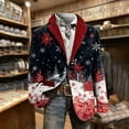 thumbnail image 7 of WRKEKC Men's Corduroy Blazer Christmas Printed Single-Breasted Pocketed Long Sleeve Casual Suit Jacket for Seasonal Styling, 7 of 7