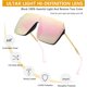 thumbnail image 3 of Ubiuo Oversized Sunglasses For Women Trendy One Piece Flat Top Rimless Sunglasses Siamese Big Large Shades, 3 of 4