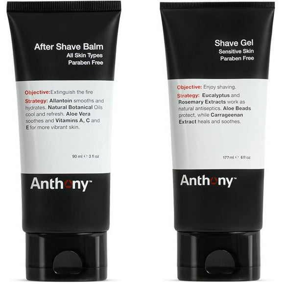 Anthony Shave Gel, 6 Fl Oz, and Anthony Aftershave Balm, 3 Fl Oz