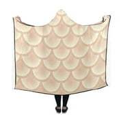 ASHLEIGH Hooded Blanket Robe with Sleeves Design for Men Women Kids 50x60 inch Mermaid Scales