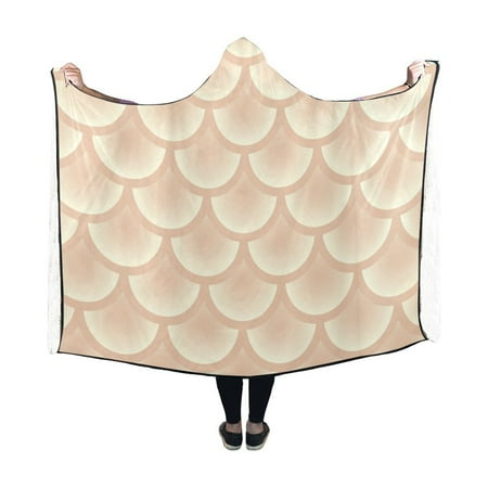 

ASHLEIGH Hooded Blanket Robe with Sleeves Design for Men Women Kids 50x60 inch Mermaid Scales