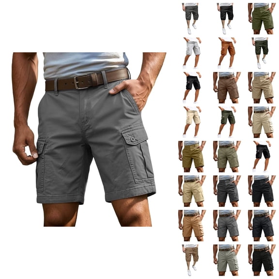 Casual Cargo Shorts Summer Lightweight Loose Fit Outdoor Workwear Streetwear Five Pocket Comfortable Elastic Waist Athletic Short Pants