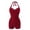 A-Red, variant on Halter One Piece Swimsuit for Women Vinatge Ruched Tummy Control Swimsuits Athletic Boy-Leg Ruched Push Up Swimwear B-Black