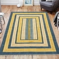 thumbnail image 3 of Casavani Yellow Cotton Hand Block Printed Dhurrie Square Living Room Carpet Outdoor Rug 10x10 feet, 3 of 6