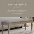 thumbnail image 6 of Maven Lane Elizabeth Traditional Upholstered Wooden Bench, Antiqued Grey Finish, 6 of 11