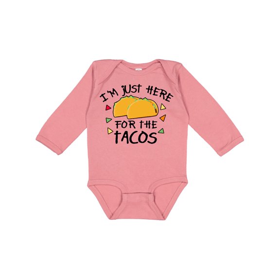 Inktastic Im Just Here For The Tacos Cinco De Mayo Boys or Girls Long Sleeve Baby Bodysuit