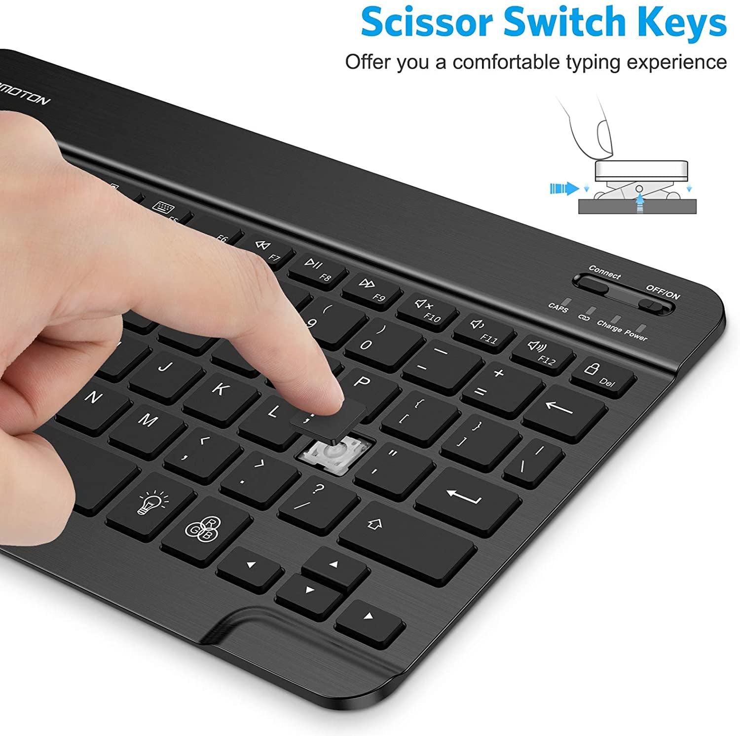 Tablet Computer Keyboard Mini Wireless Bluetooth Backlit Keyboard, 7-color Backlit/rechargeable/ultra-thin