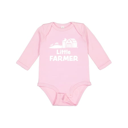 

Inktastic Little Farmer Barn Silo and Cows Boys or Girls Long Sleeve Baby Bodysuit