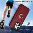 thumbnail image 2 of Allytech iPhone 14 Pro Case Wallet, iPhone 14 Pro Cover 6.1", Ring Holder Stand Shockproof Anti-Scratch Drop Protection Slim Fit Card Holder Wallet Case for Apple iPhone 14 Pro - Red, 2 of 5
