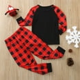 thumbnail image 4 of Odeerbi Christmas Pajamas For Family Matching Outfits Kids Letter Printed Top+Printed Pants Xmas Clothes, 4 of 6