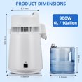 thumbnail image 2 of QinaQin Destilador de agua de 6 litros y 750 W para hogar, purificador de agua de mostrador eficiente y seguro, ideal para obtener agua limpia para beber, 2 of 9