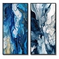 thumbnail image 2 of Designart "Blue Grey Ethereal Elixir IX" Abstract Framed Wall Art Set Of 2 - Blue Abstract Frame Gallery Set For Office Decor, 2 of 6