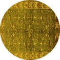 thumbnail image 1 of Ahgly Company Indoor Round Oriental Yellow Industrial Area Rugs, 7' Round, 1 of 4