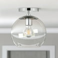 thumbnail image 2 of Evelyn&Zoe 9" Polished Nickel Finish Metal/Glass Semi Flush Mount, 2 of 6