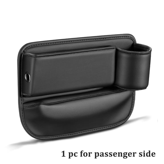 Car Seat Organizer PU Leather Gap Pocket Storage Box Cup Holder Passenger Side