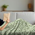thumbnail image 3 of Retro Soft Flannel Fleece Throw Blanket, Vibrant Diagonal Symmetric Forms Green Spring Leaves Gardening Theme Nature, Cozy Plush for Indoor and Outdoor Use, 50" x 60", Green Pale Green, by Ambesonne, 3 of 5