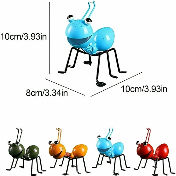 LAMIRO 4Pcs Metal Ants Garden Decor Insect Ornaments Indoor or Outdoor Garden Yard Art Wall Sculptures